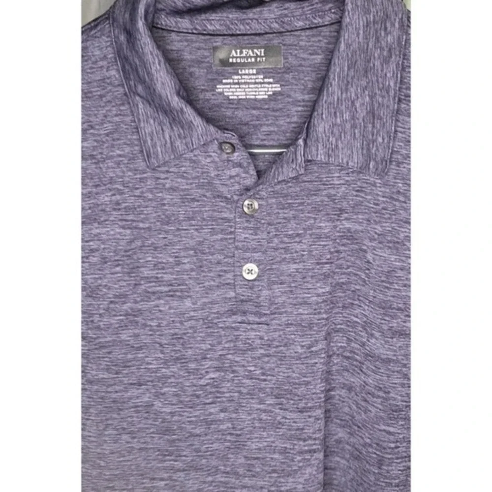 ALFANI Polo / GOLF SHIRT Men's‎ Large Navy Blue Heather, Golf Polo Sportswear